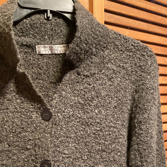 Carolyn Taylor Essentials Grey Poodle Knit Cardigan - Picture 6 of 12